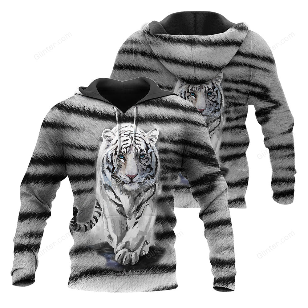 Amazing White Tiger 3D All Over Printed Shirts For Men And Women 01