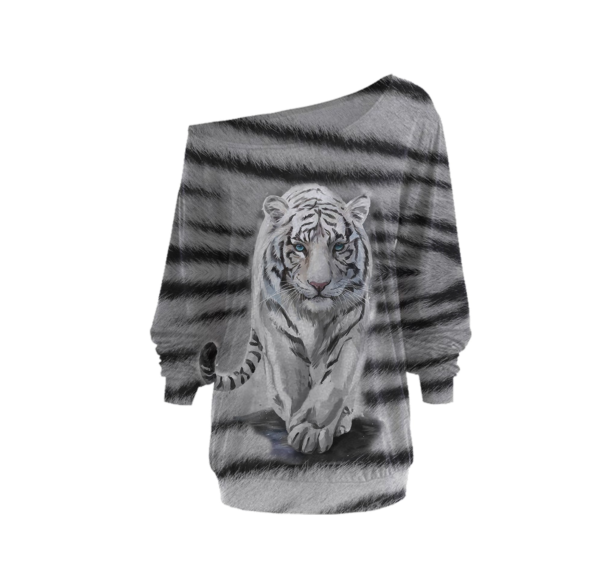 Amazing White Tiger 3D All Over Printed Shirts For Men And Women 01