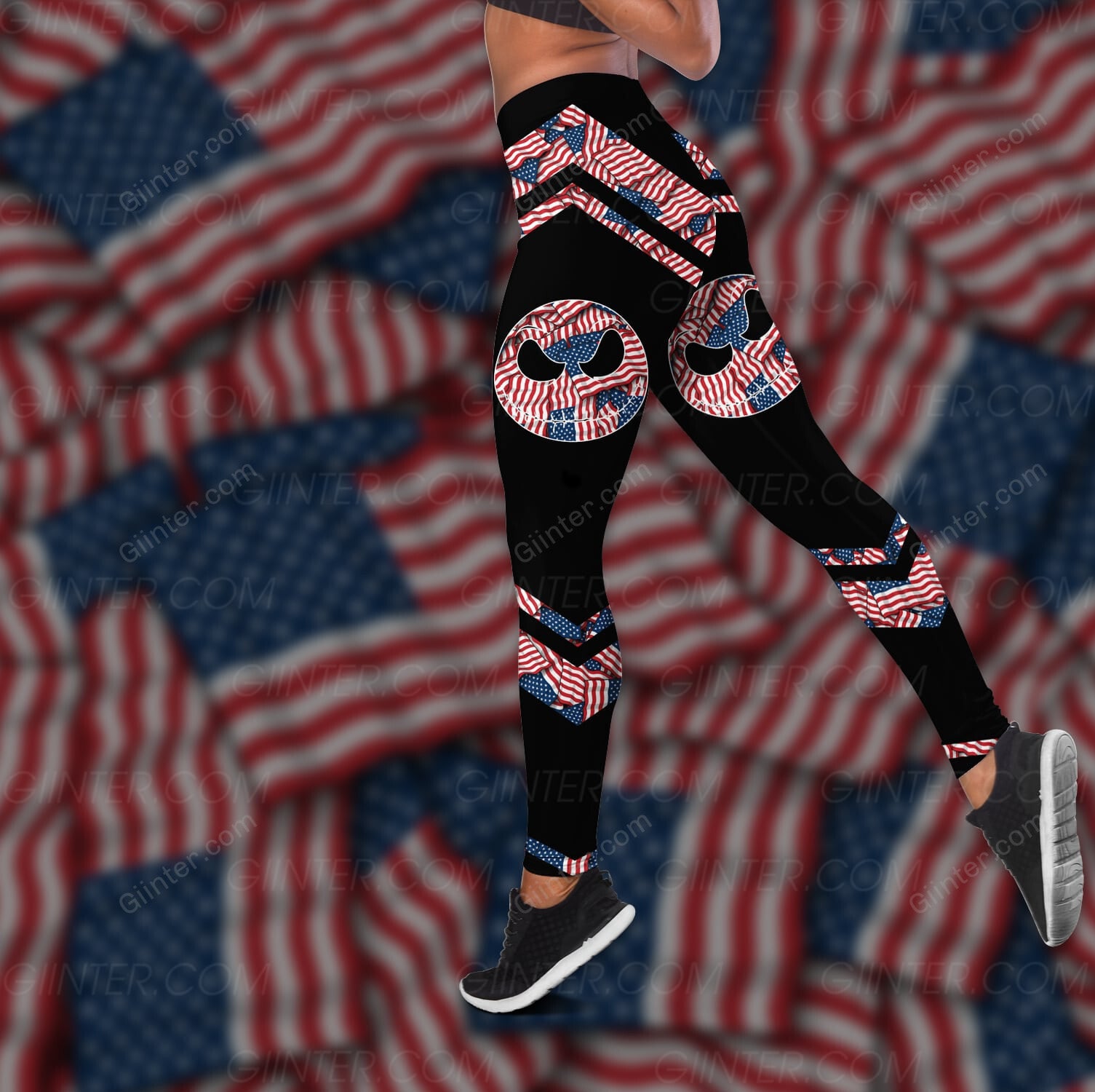 American Flag Pattern JS Women Tank Top & Legging GINNBC98137