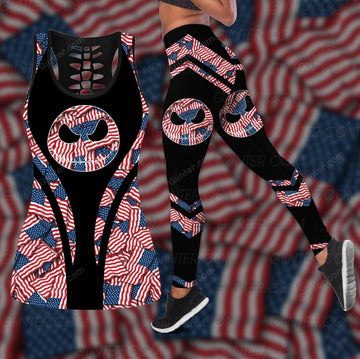 American Flag Pattern JS Women Tank Top & Legging GINNBC98137