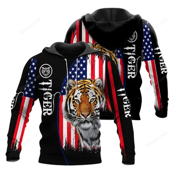 American Flag Tiger 3D All Over Printed Shirts For Men And Women 10