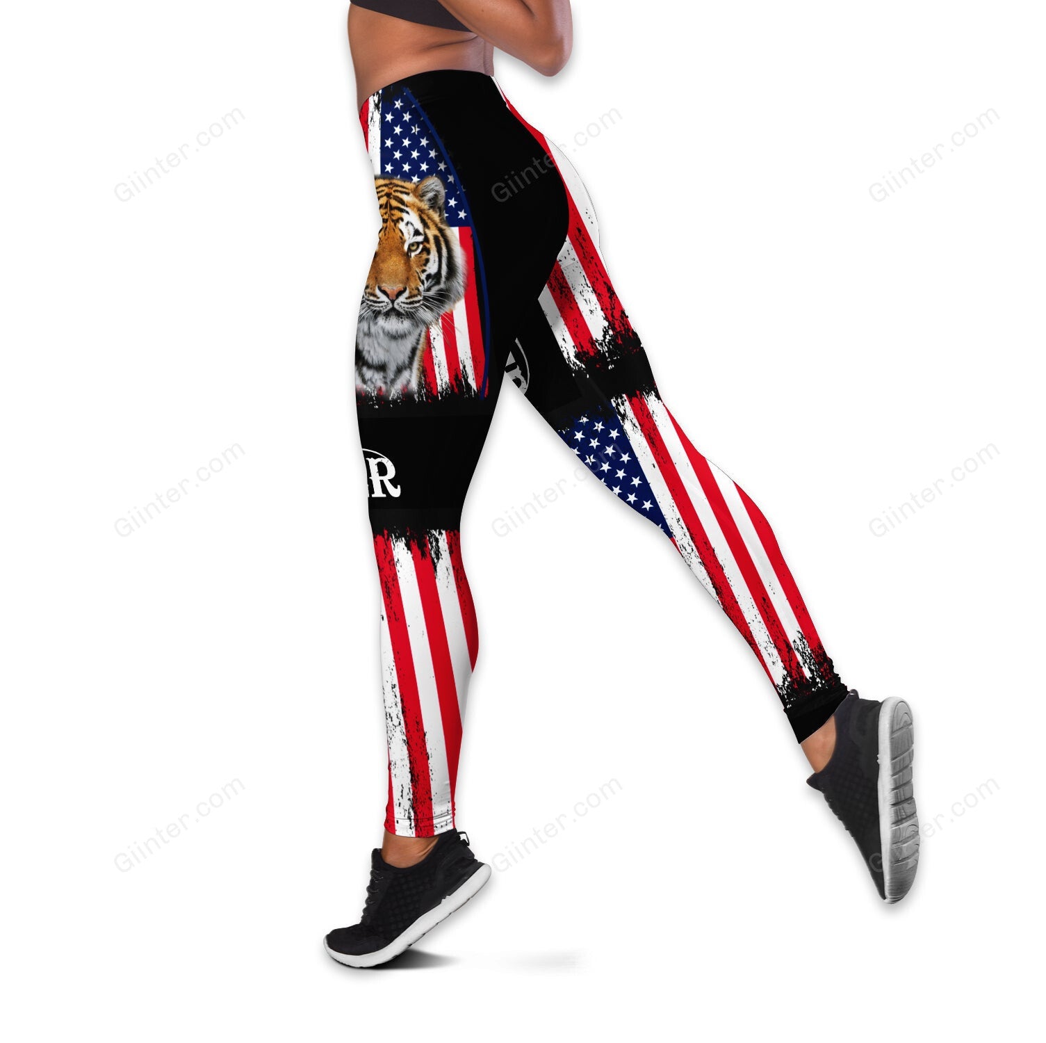 American Flag Tiger Women Tank Top & Leggings 10
