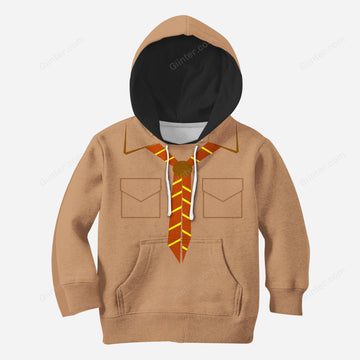 Beautiful 3D All Over Printed Brown Camping Clothes For Kids
