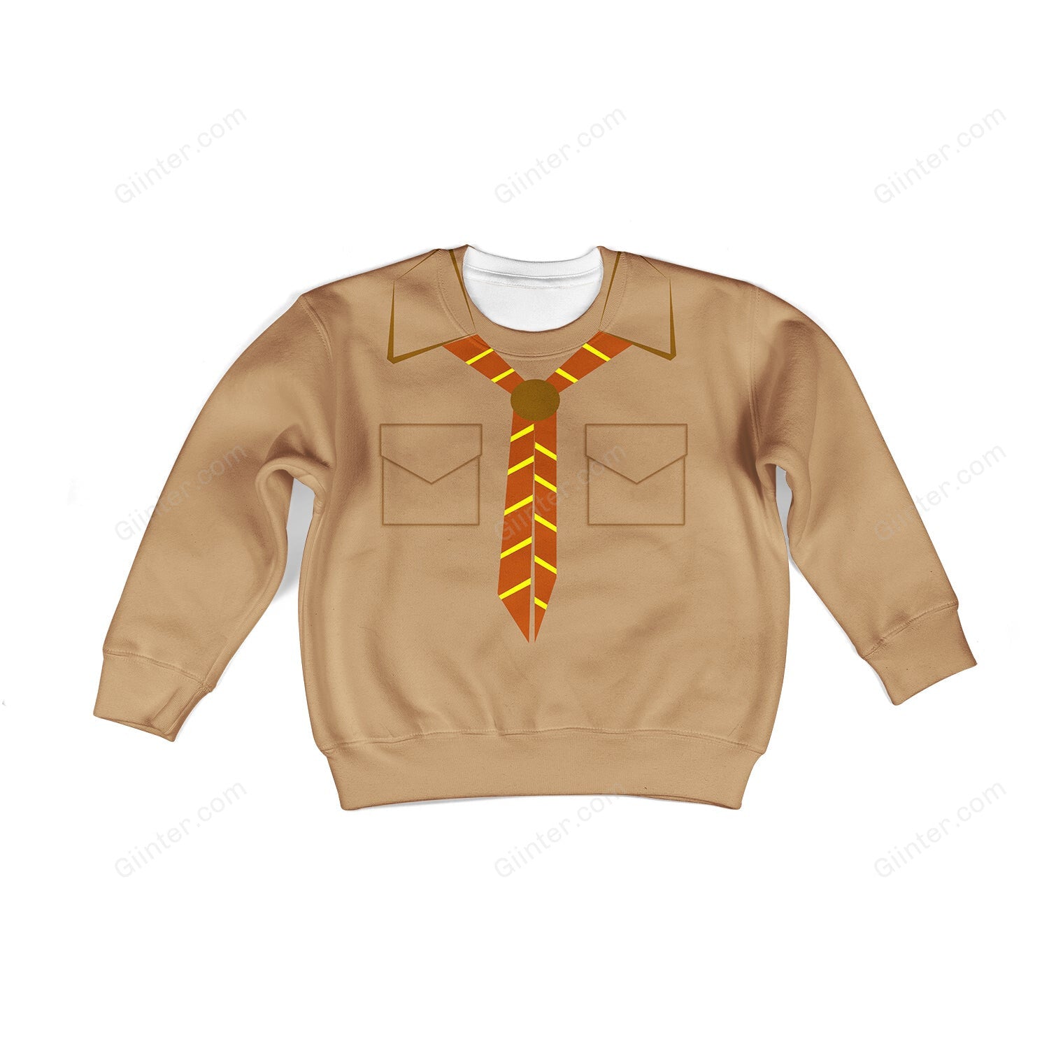 Beautiful 3D All Over Printed Brown Camping Clothes For Kids