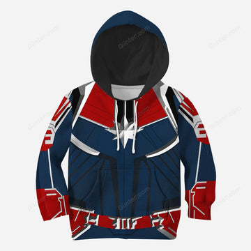 Beautiful 3D All Over Printed Captain Marvel Clothes For Kids