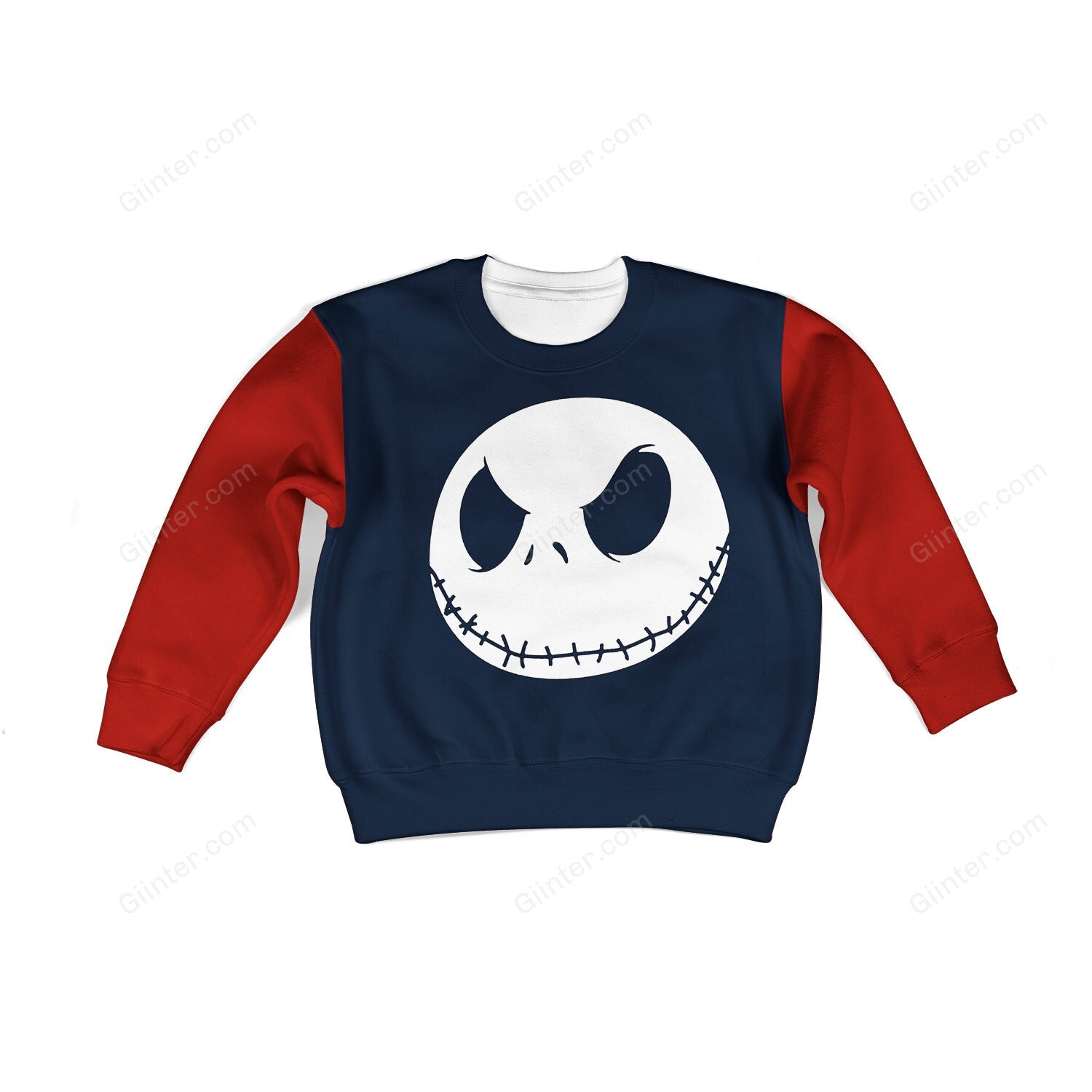 Beautiful 3D All Over Printed The Nightmare Before Christmas Clothes For Kids - Jack Face