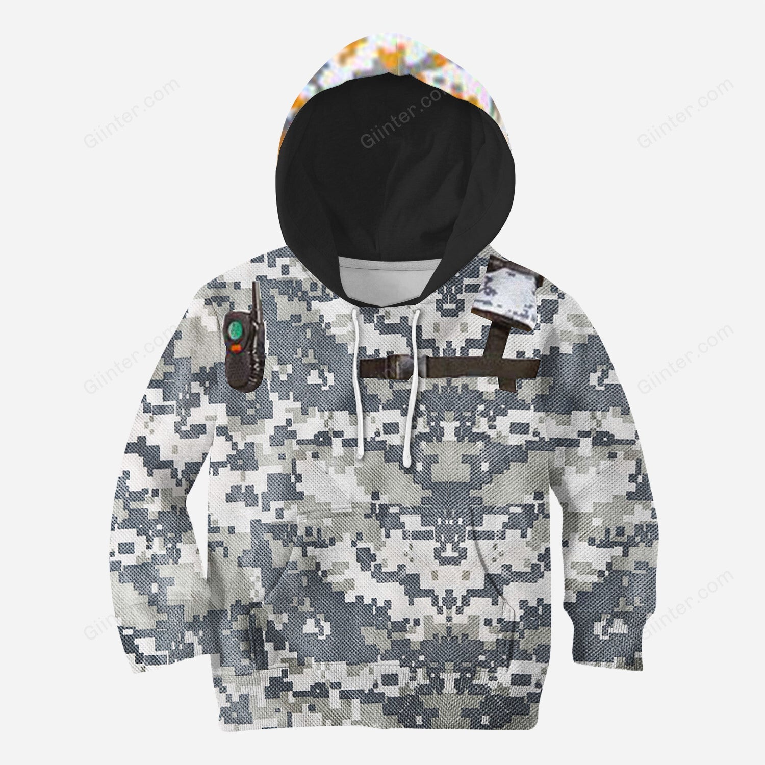 Beautiful 3D All Over Printed White Army Clothes For Kids