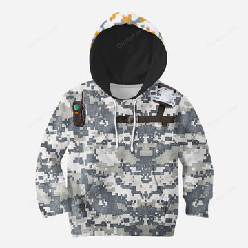 Beautiful 3D All Over Printed White Army Clothes For Kids