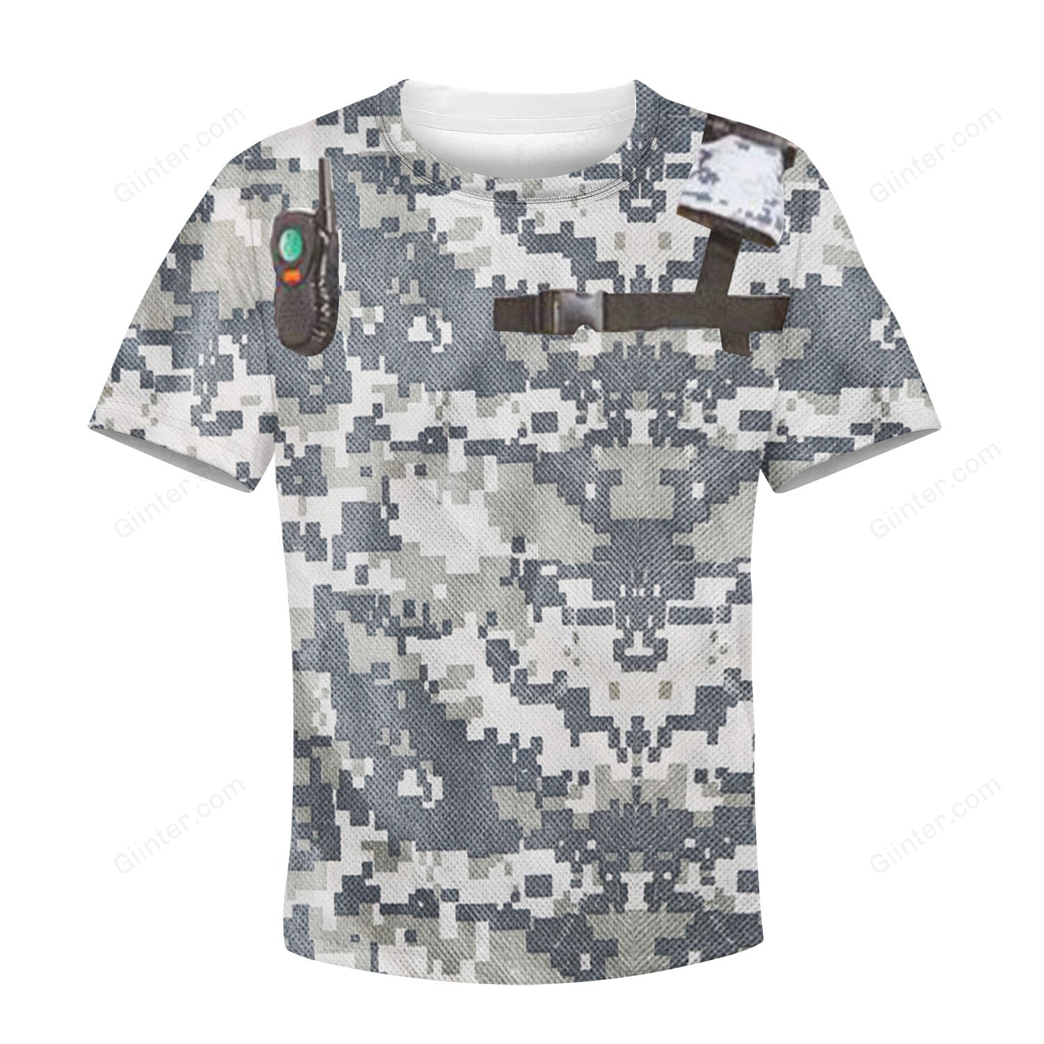 Beautiful 3D All Over Printed White Army Clothes For Kids