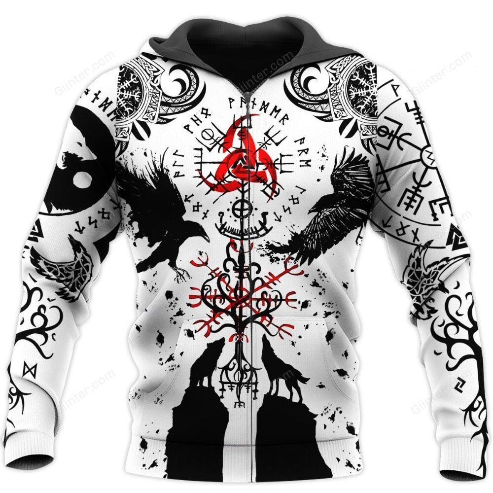 Beautiful Vikings Tattoo 3D Printed Men Hoodie 129