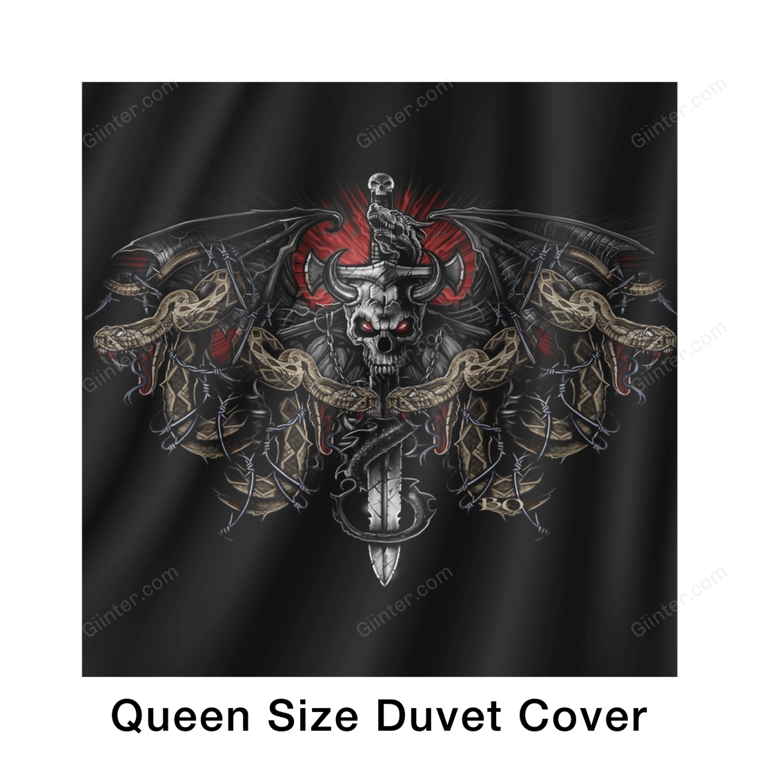 Bedding Set - Dragon Skulls