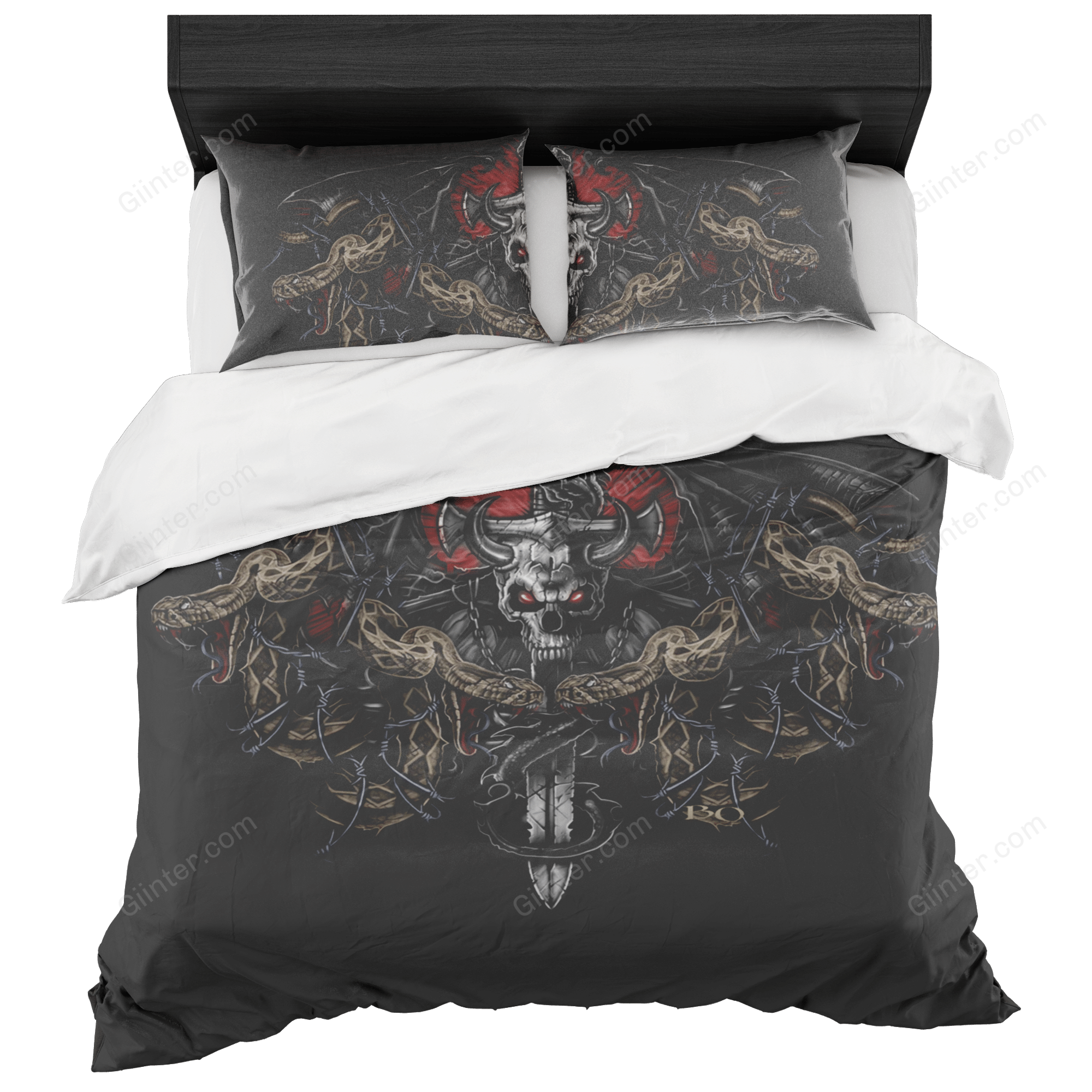 Bedding Set - Dragon Skulls