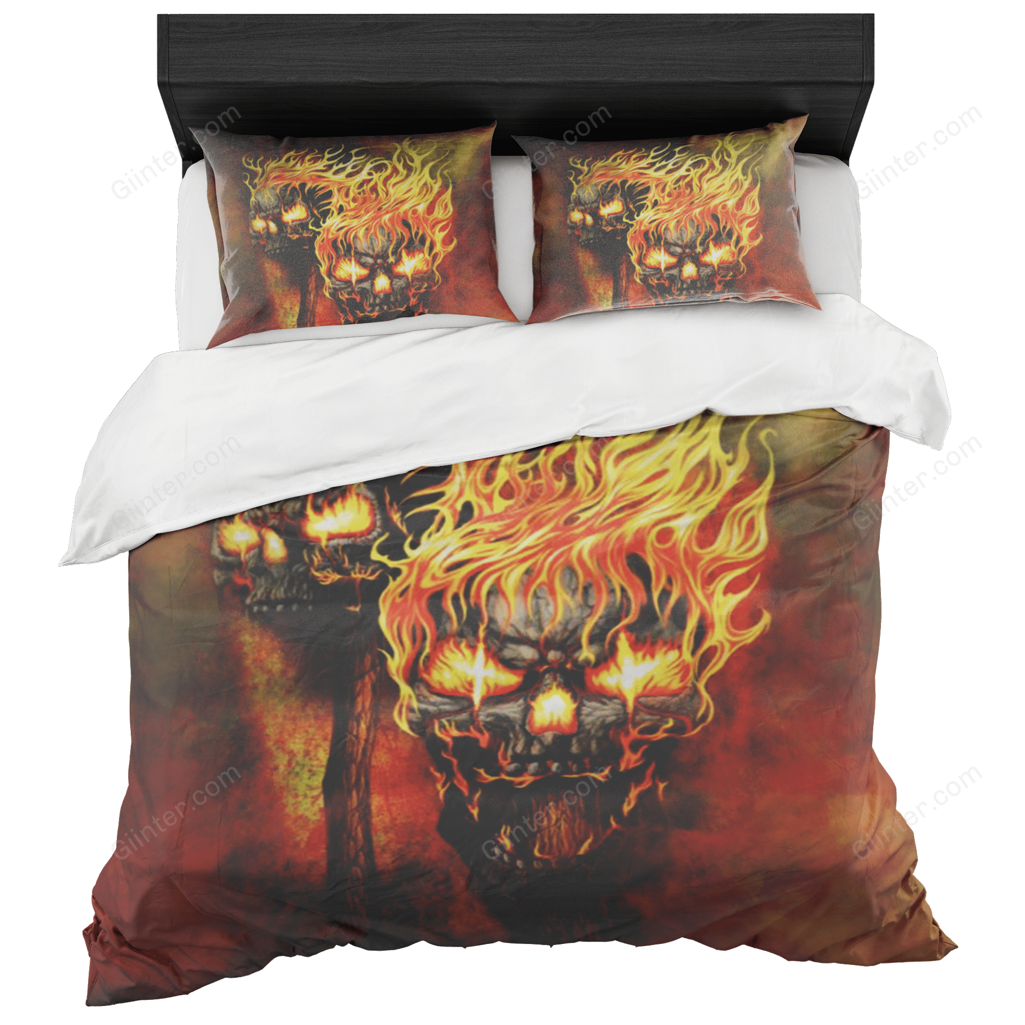 Bedding Set - Fire Skulls