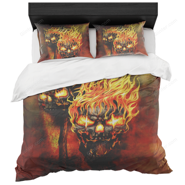 Bedding Set - Fire Skulls