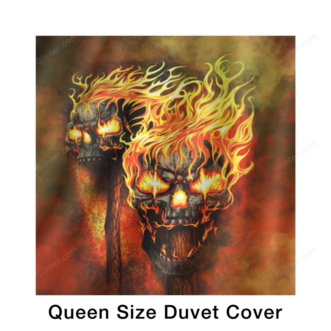 Bedding Set - Fire Skulls