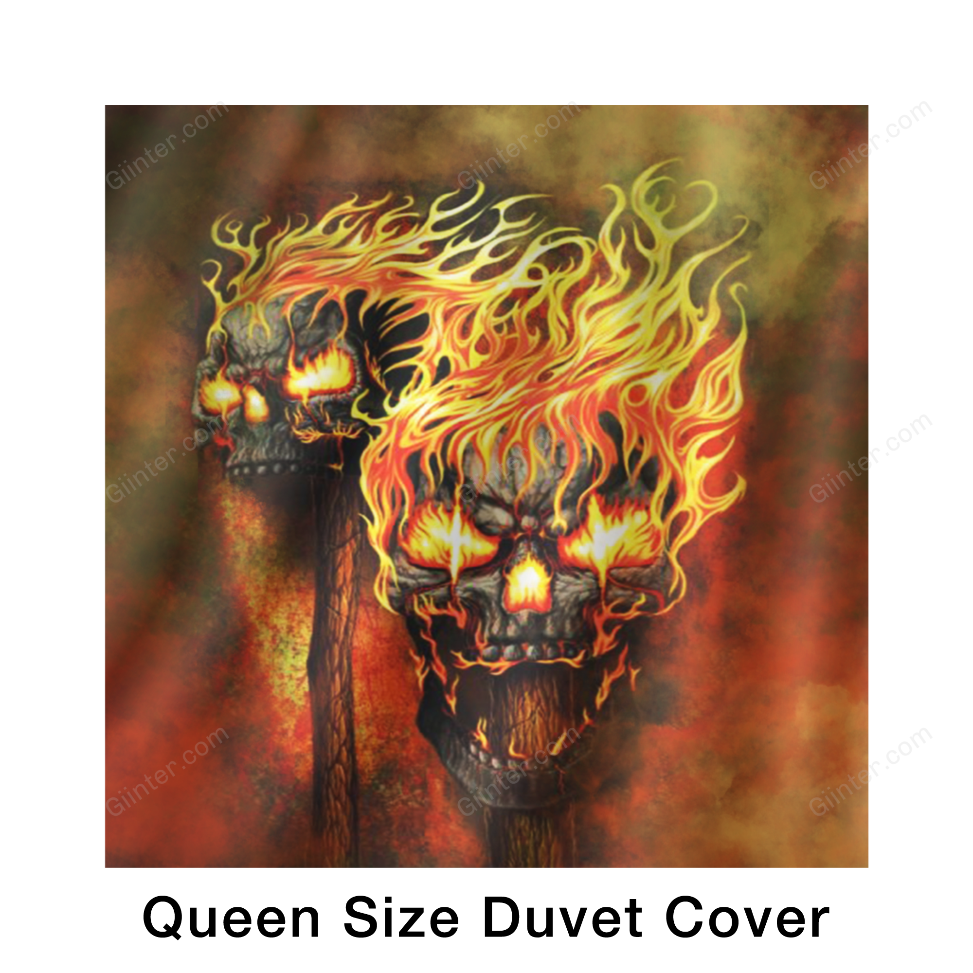 Bedding Set - Fire Skulls