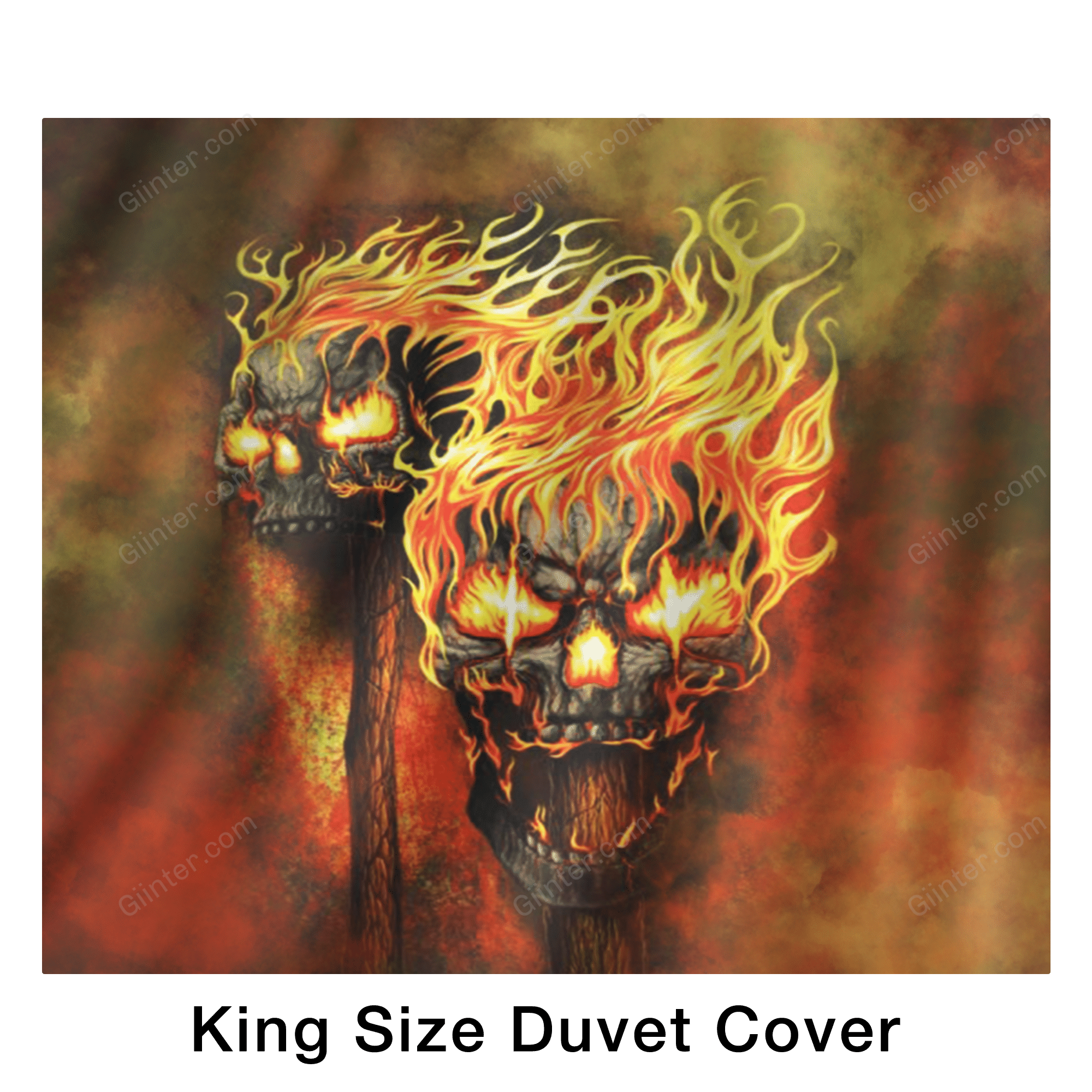 Bedding Set - Fire Skulls