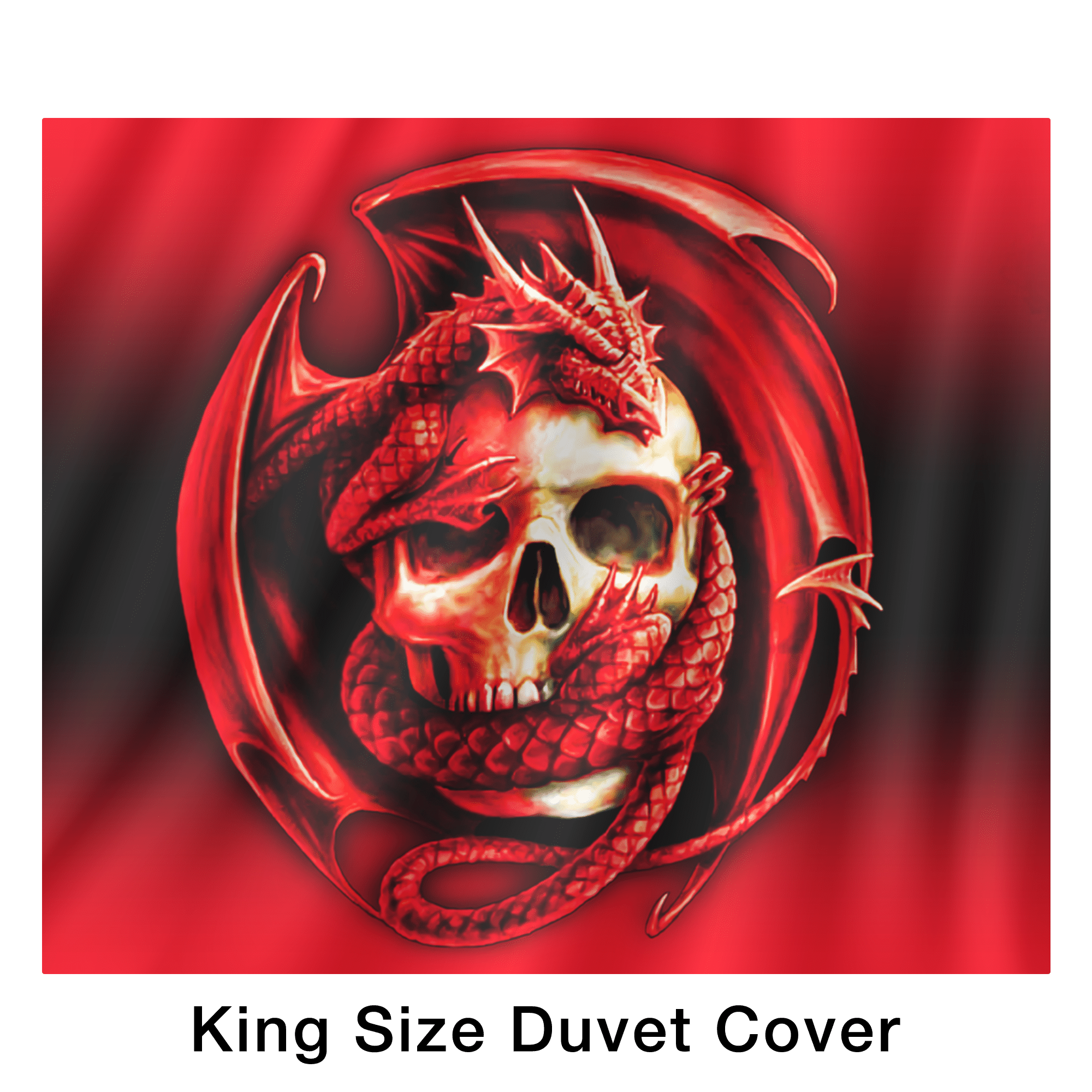 Bedding Set - Red Dragon Skulls