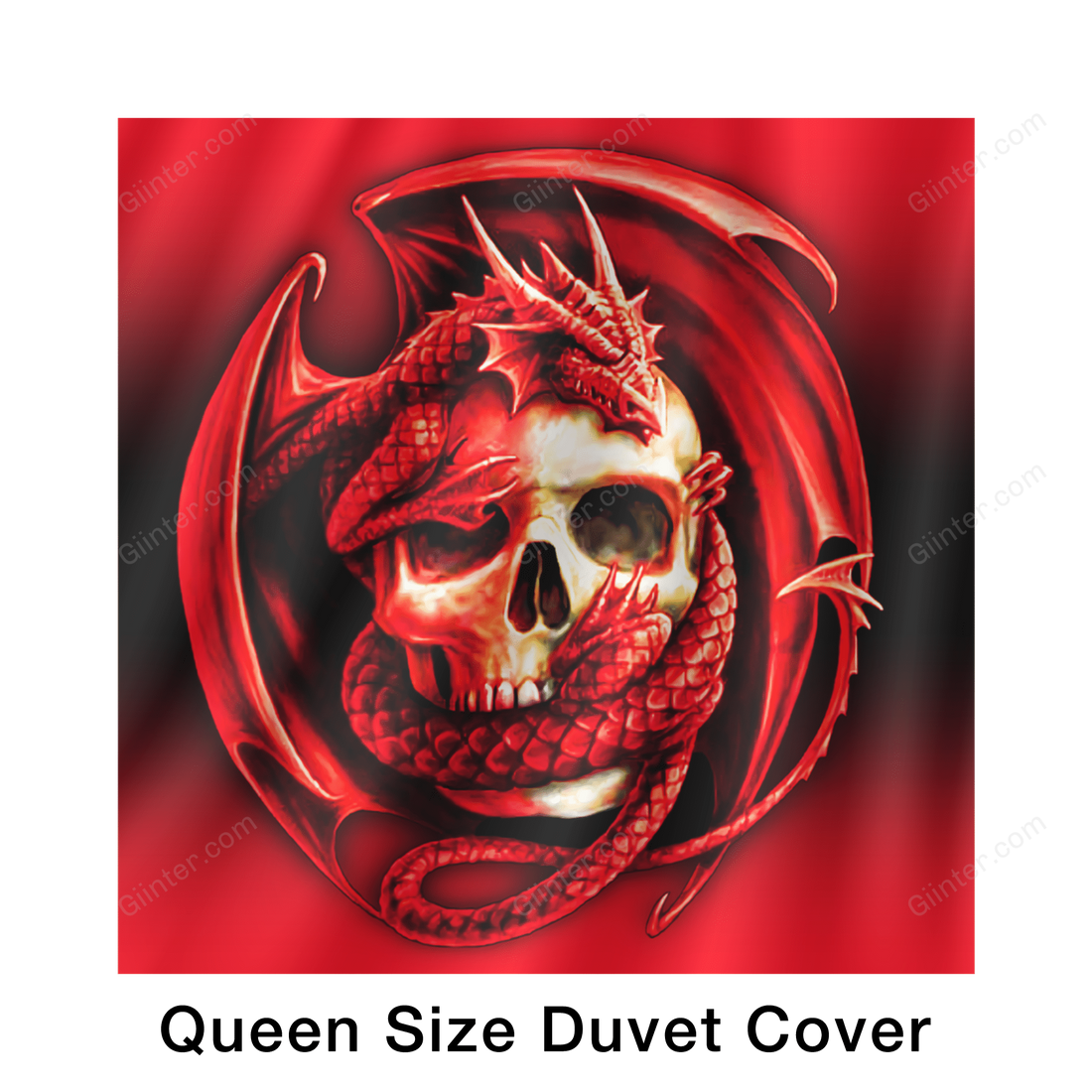 Bedding Set - Red Dragon Skulls