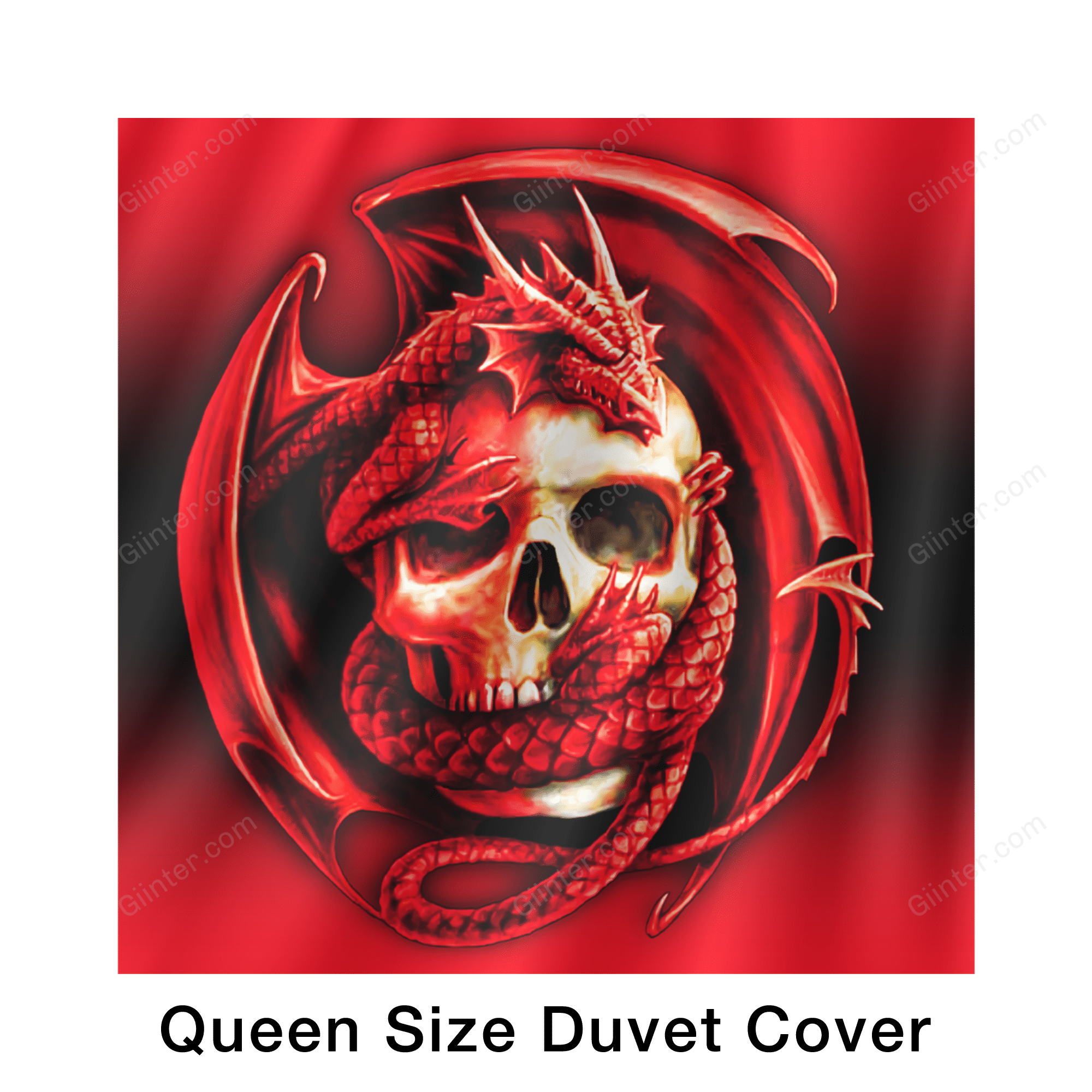 Bedding Set - Red Dragon Skulls