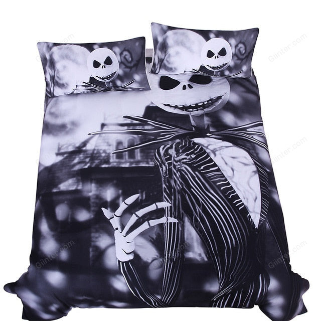 Bedding Set Black and White Nightmare Before Christmas