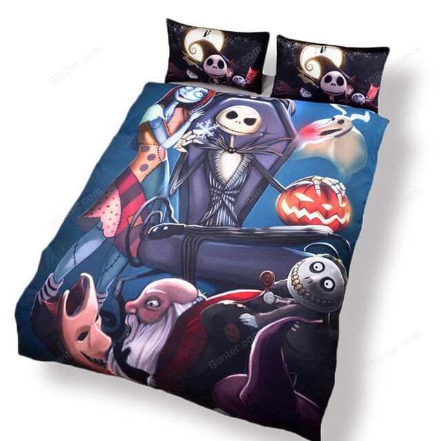 Bedding Set Black and White Nightmare Before Christmas