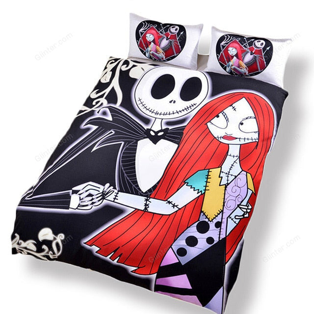 Bedding Set Black and White Nightmare Before Christmas