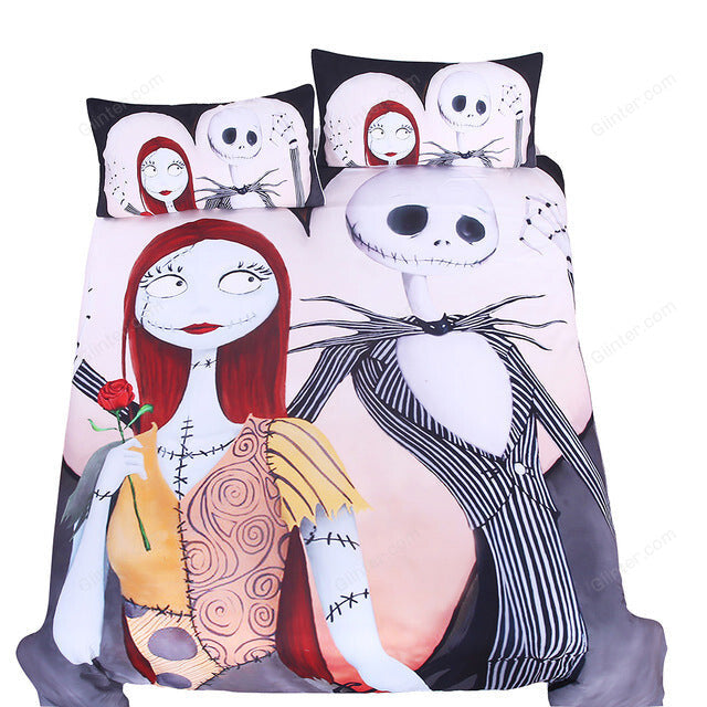 Bedding Set Black and White Nightmare Before Christmas