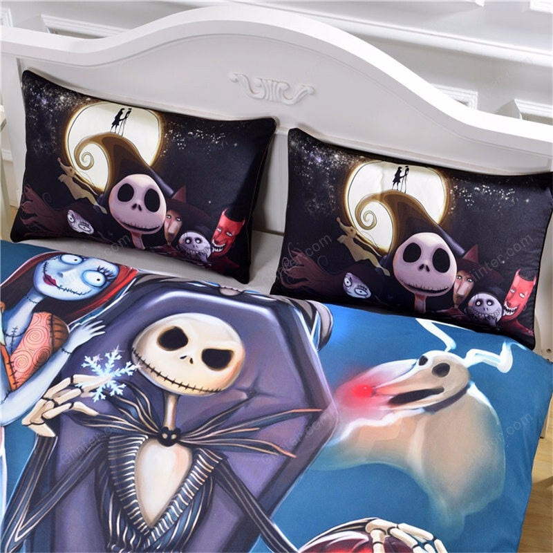 Bedding Set Black and White Nightmare Before Christmas