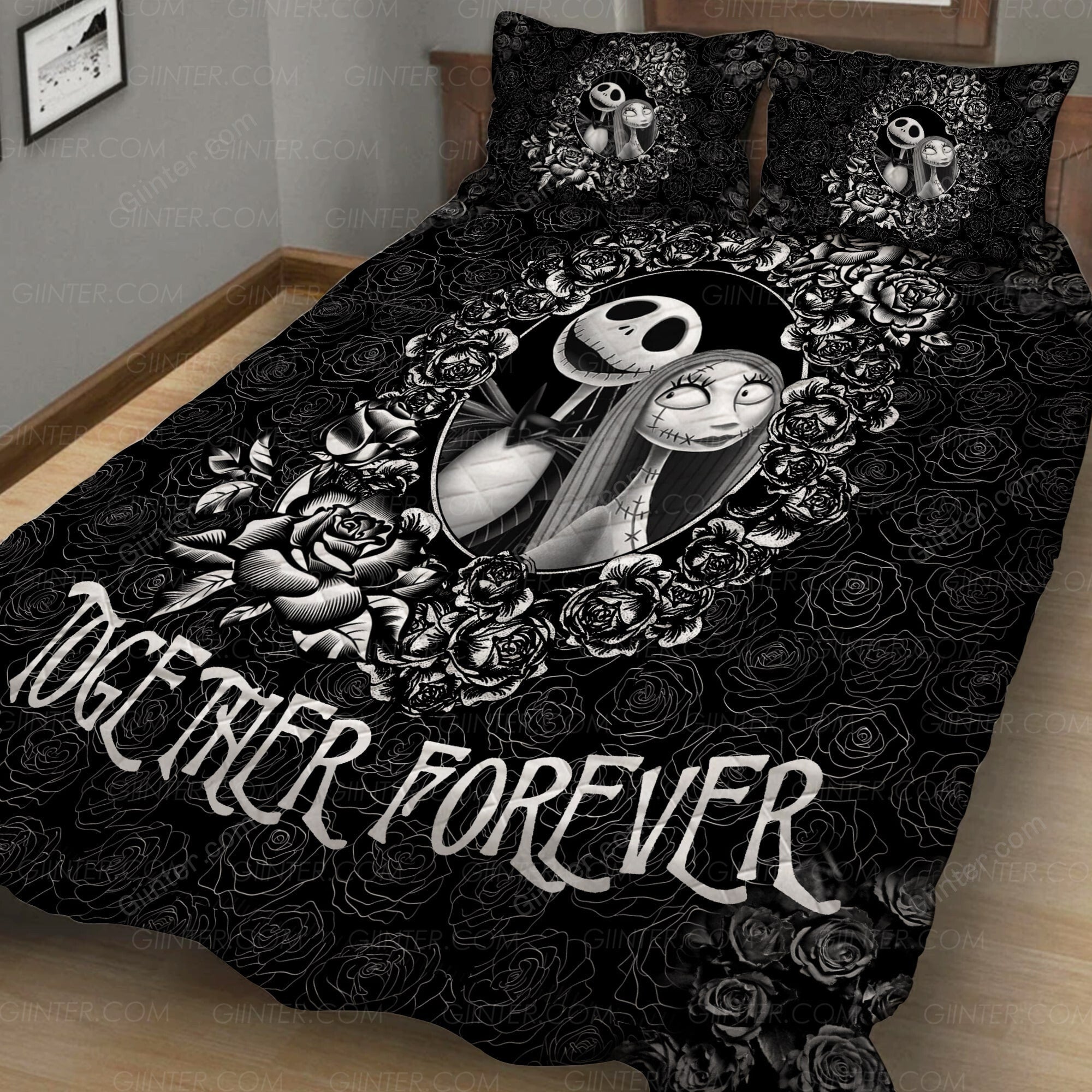Black Roses JS & Sally NBC Quilt Bedding Set GINNBC97467