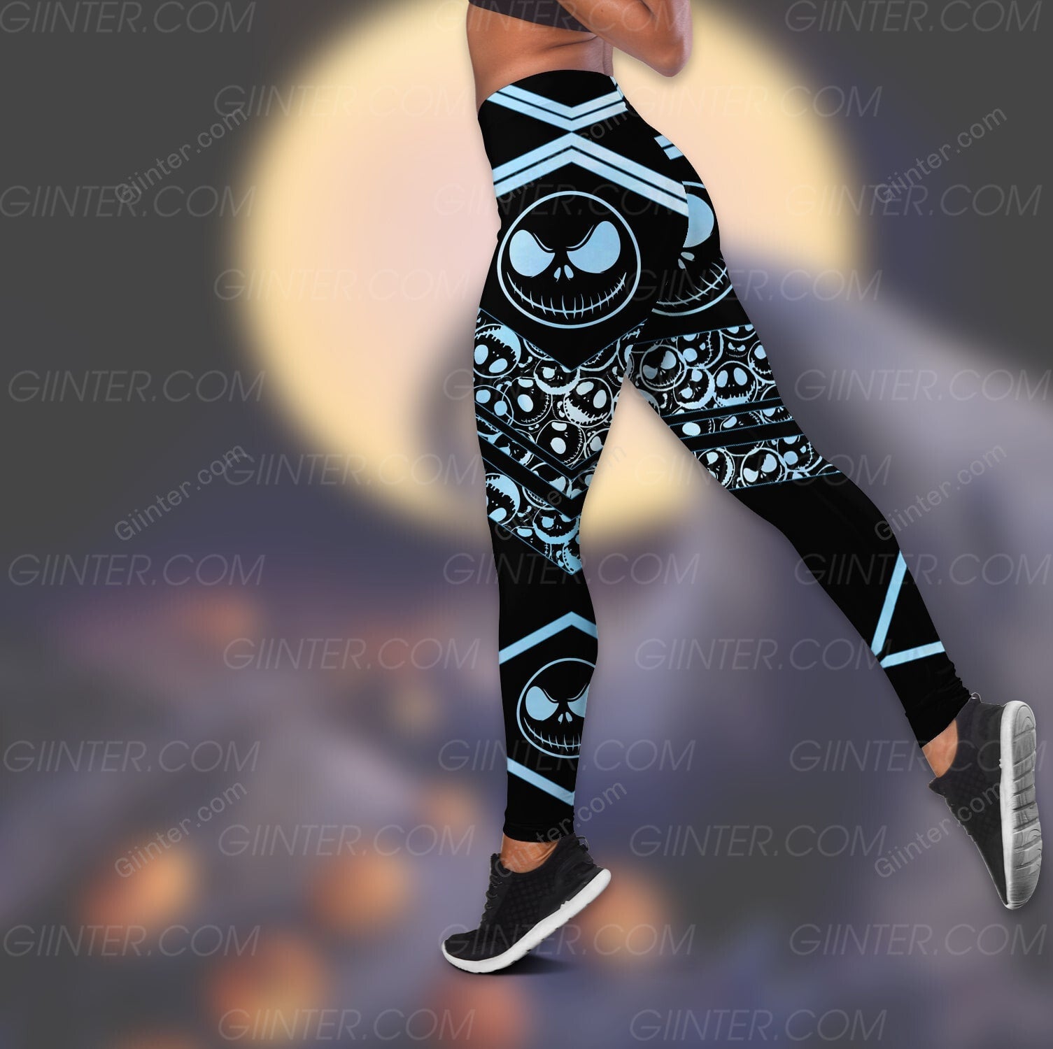 Blue JS Faces Women Tank Top & Legging GINNBC95136