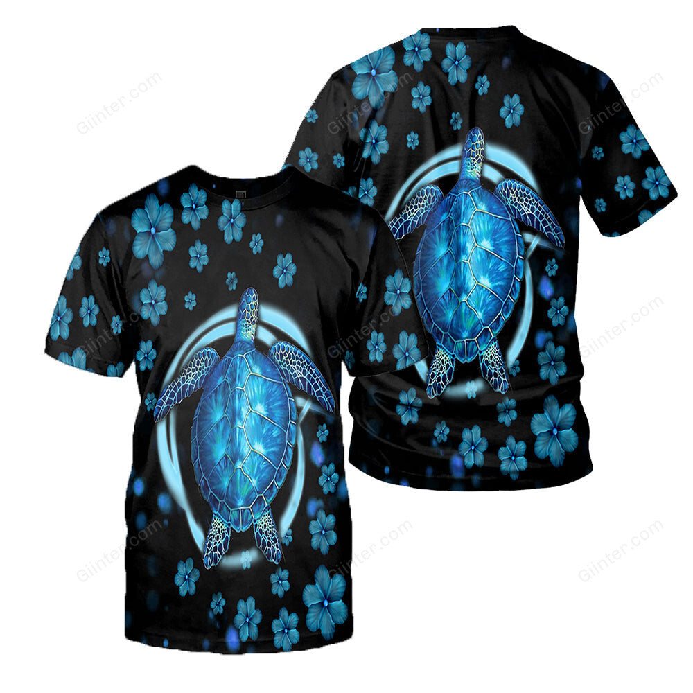Blue Sea Turtle 3D All Over Printed Shirts For Men And Women 56