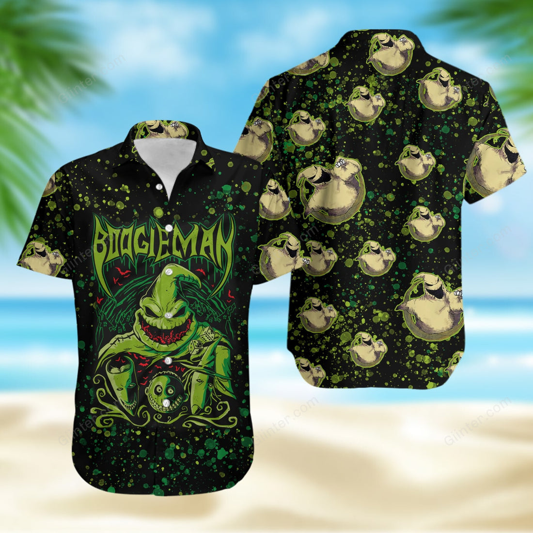Boogieman Hawaiian Shirt & Beach Shorts Set GINNBC84720