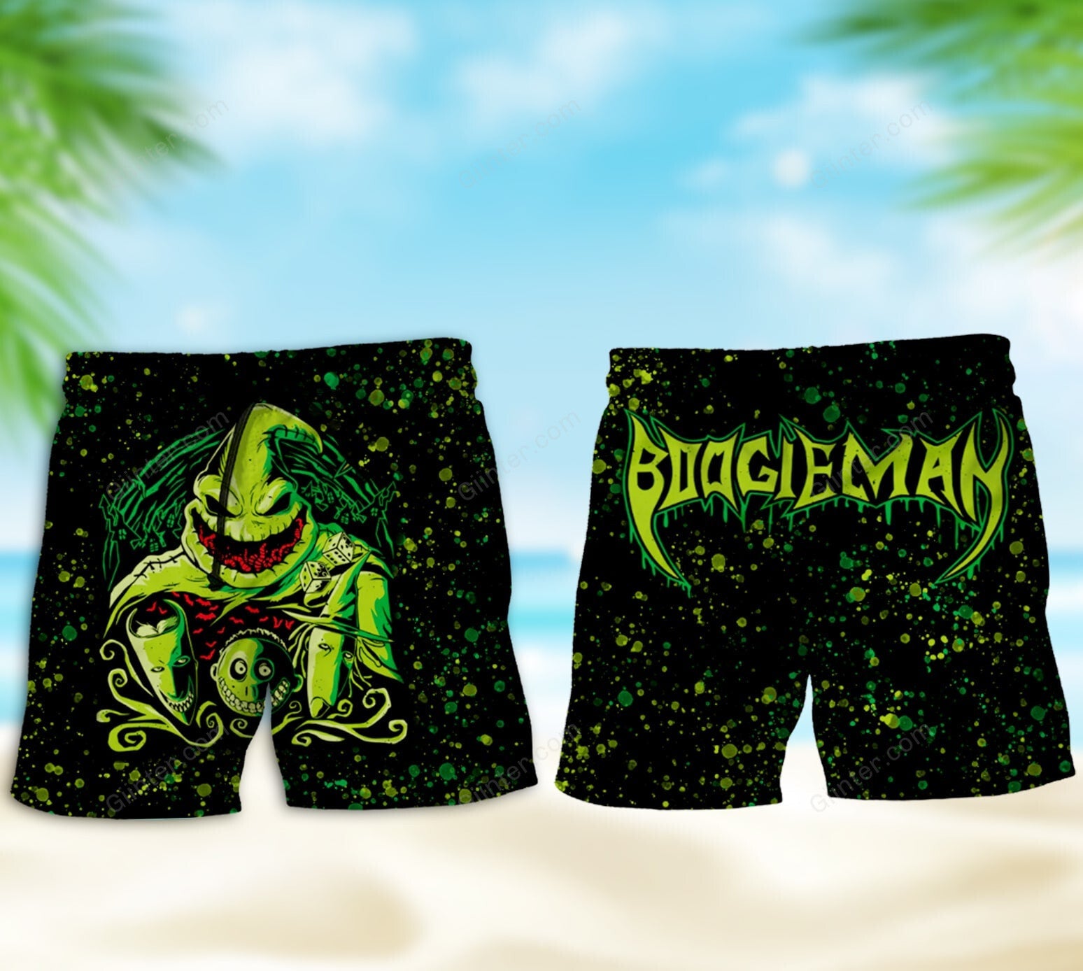 Boogieman Hawaiian Shirt & Beach Shorts Set GINNBC84720