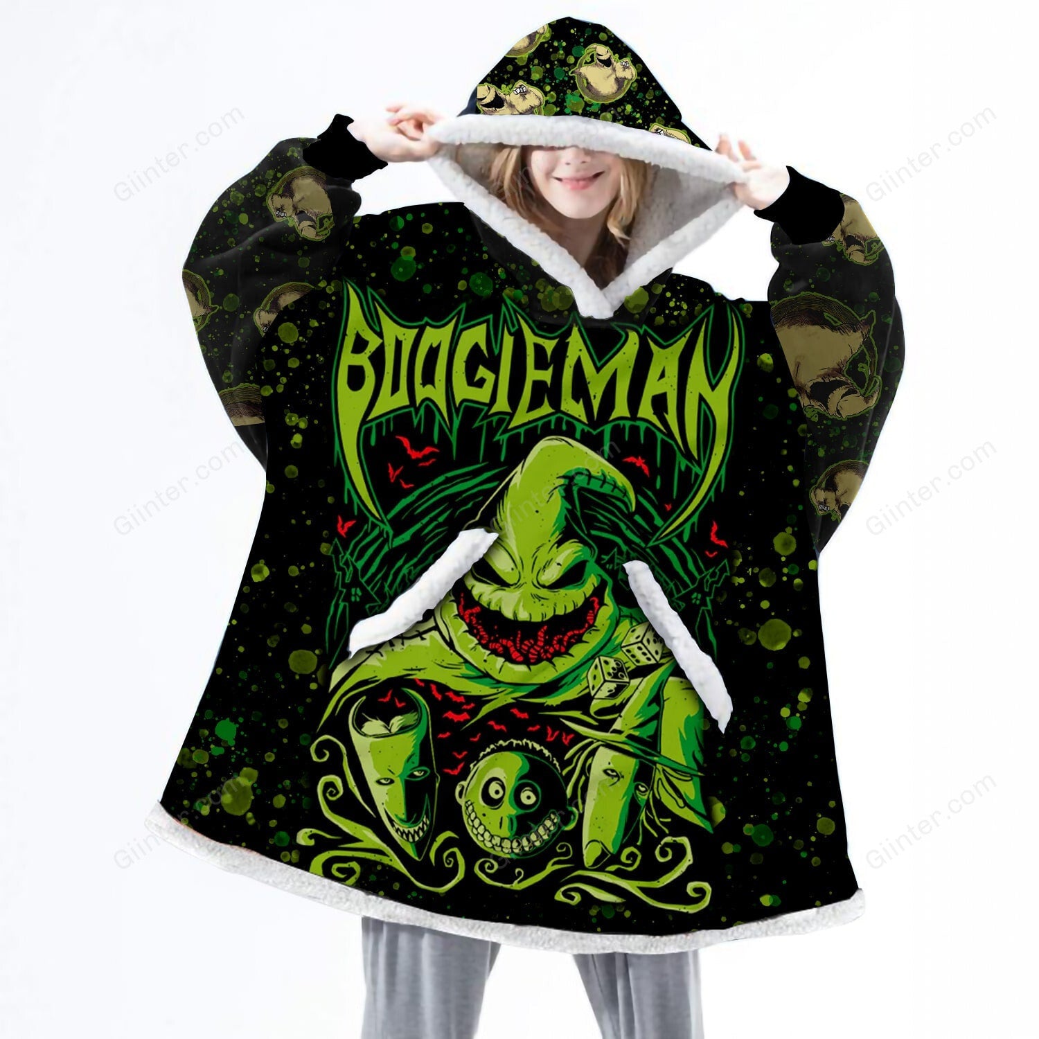 oogieman fleece hoodie blanket