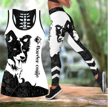 Border Collie Tattoo Women Tank Top & Legging 05