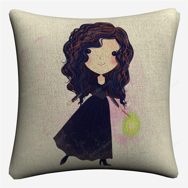 Cartoon Characters Decorative Cotton Linen Cushion Cover Harry 45x45cm For Sofa Chair