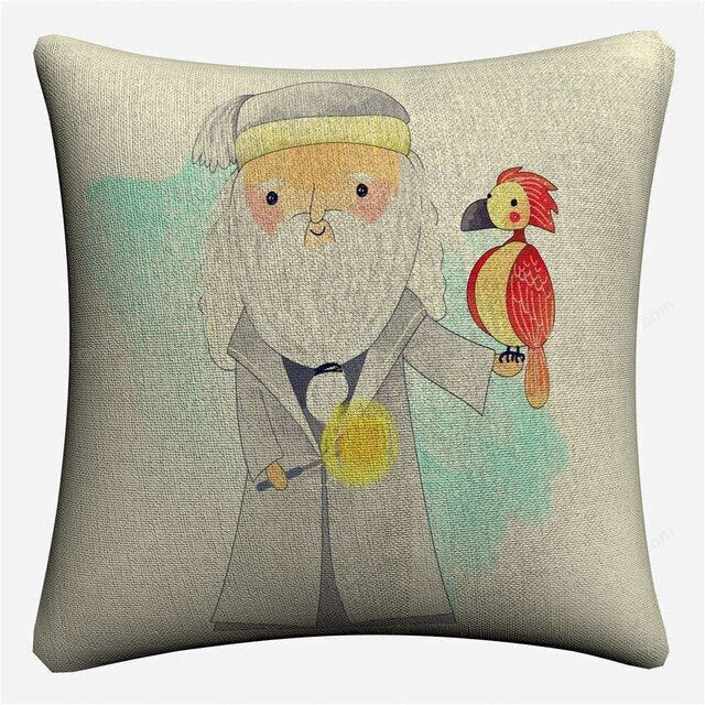 Cartoon Characters Decorative Cotton Linen Cushion Cover Harry 45x45cm For Sofa Chair
