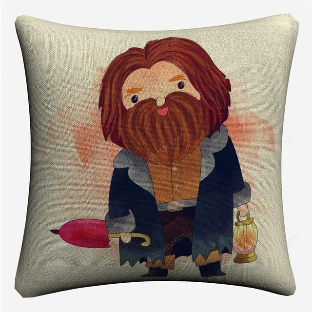 Cartoon Characters Decorative Cotton Linen Cushion Cover Harry 45x45cm For Sofa Chair