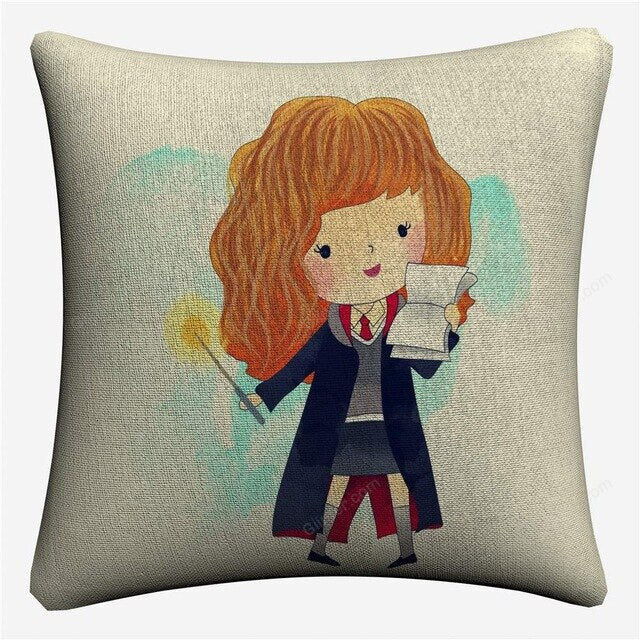 Cartoon Characters Decorative Cotton Linen Cushion Cover Harry 45x45cm For Sofa Chair