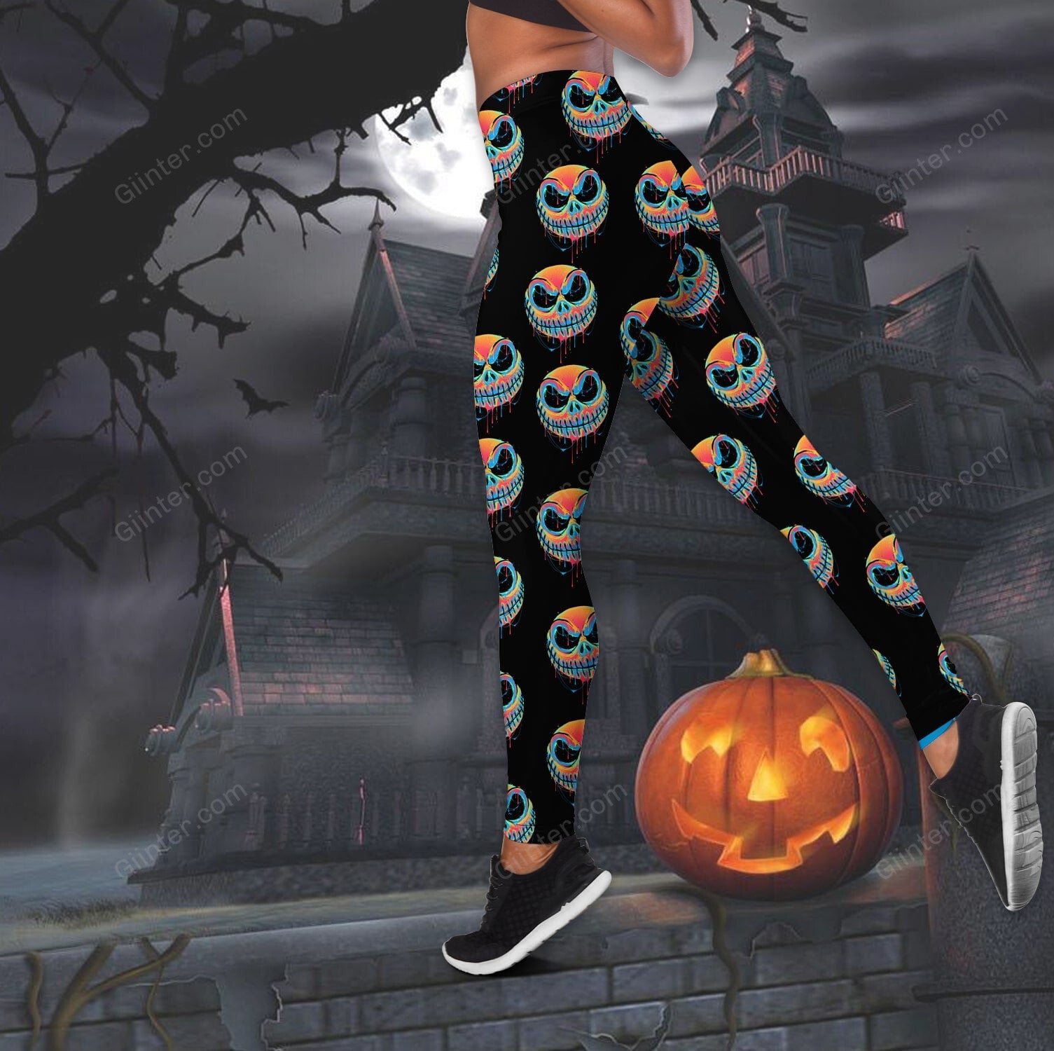 Color Jack Skellington Women Tank Top & Legging GINNBC78536 Ver 2