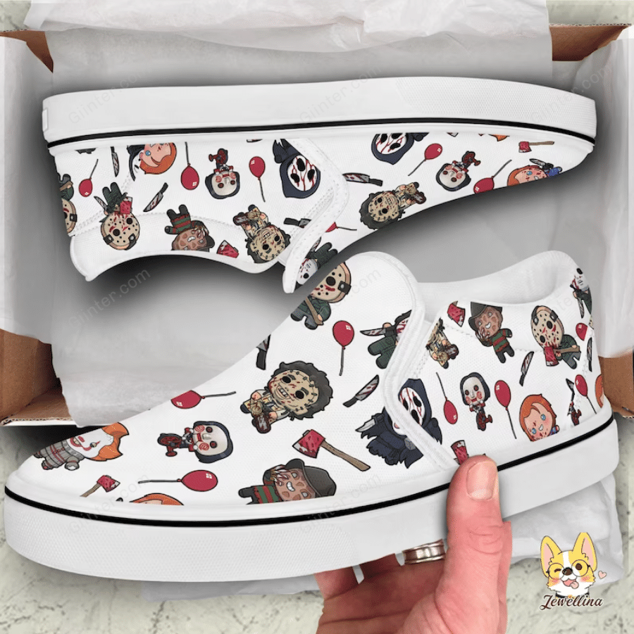Cute Horror Characters Slip On Shoes GINHR38661