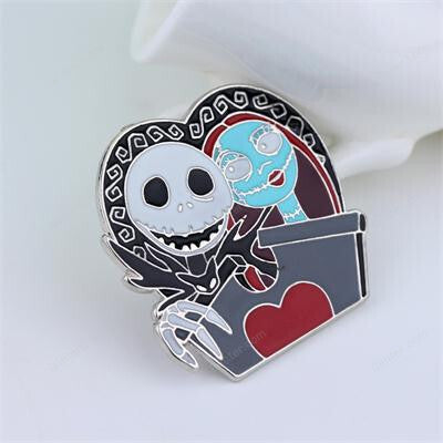 Enamel Brooch Pumpkin Skeleton Jack Mickey Maid Sally Pins Laples Jewelry