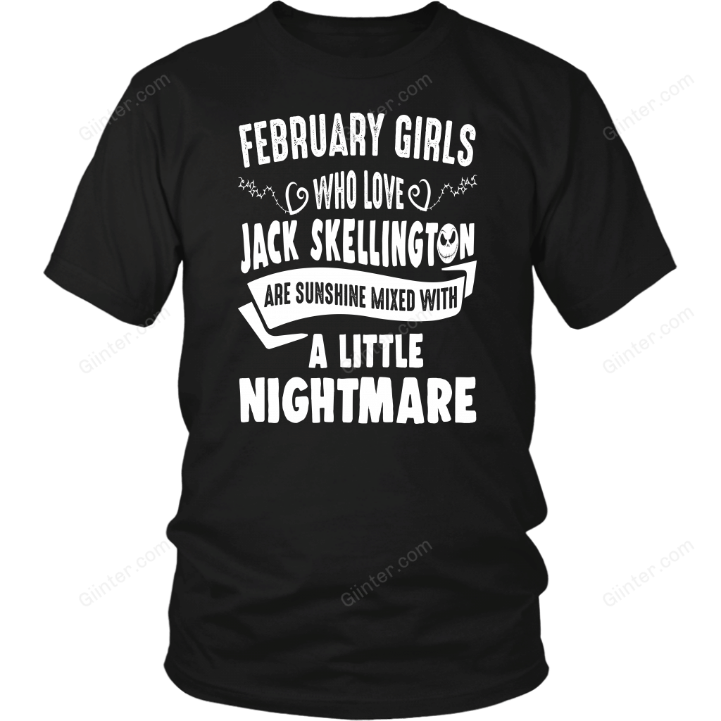 February Girls Who Love Jack Skellington T-Shirt