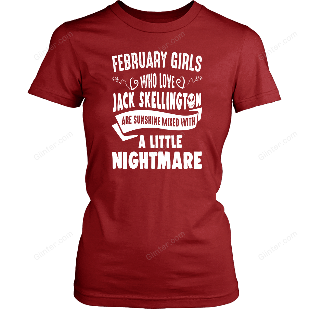 February Girls Who Love Jack Skellington T-Shirt