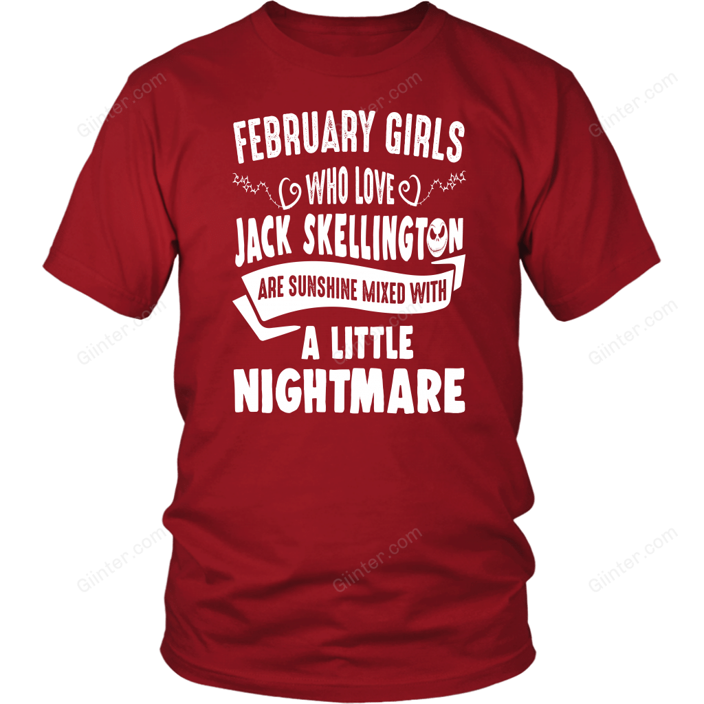 February Girls Who Love Jack Skellington T-Shirt