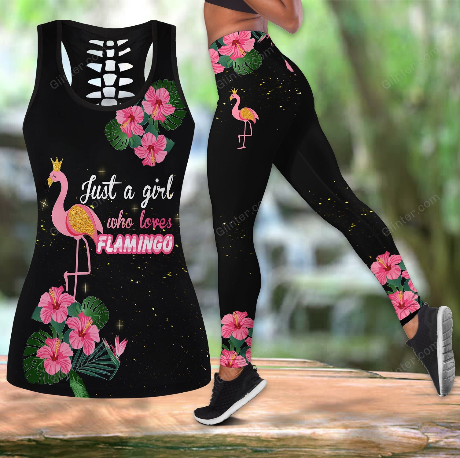 Flamingo Girl Women Tank Top & Legging Set 01