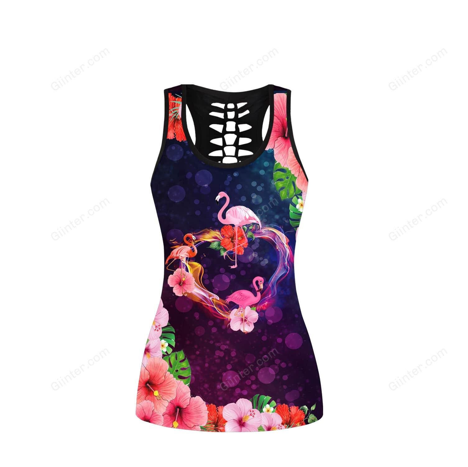 Flamingo Heart Women Tank Top & Legging Set 02