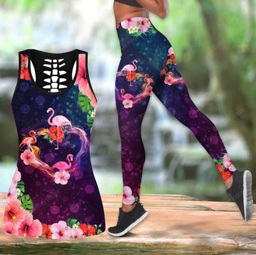 Flamingo Heart Women Tank Top & Legging Set 02