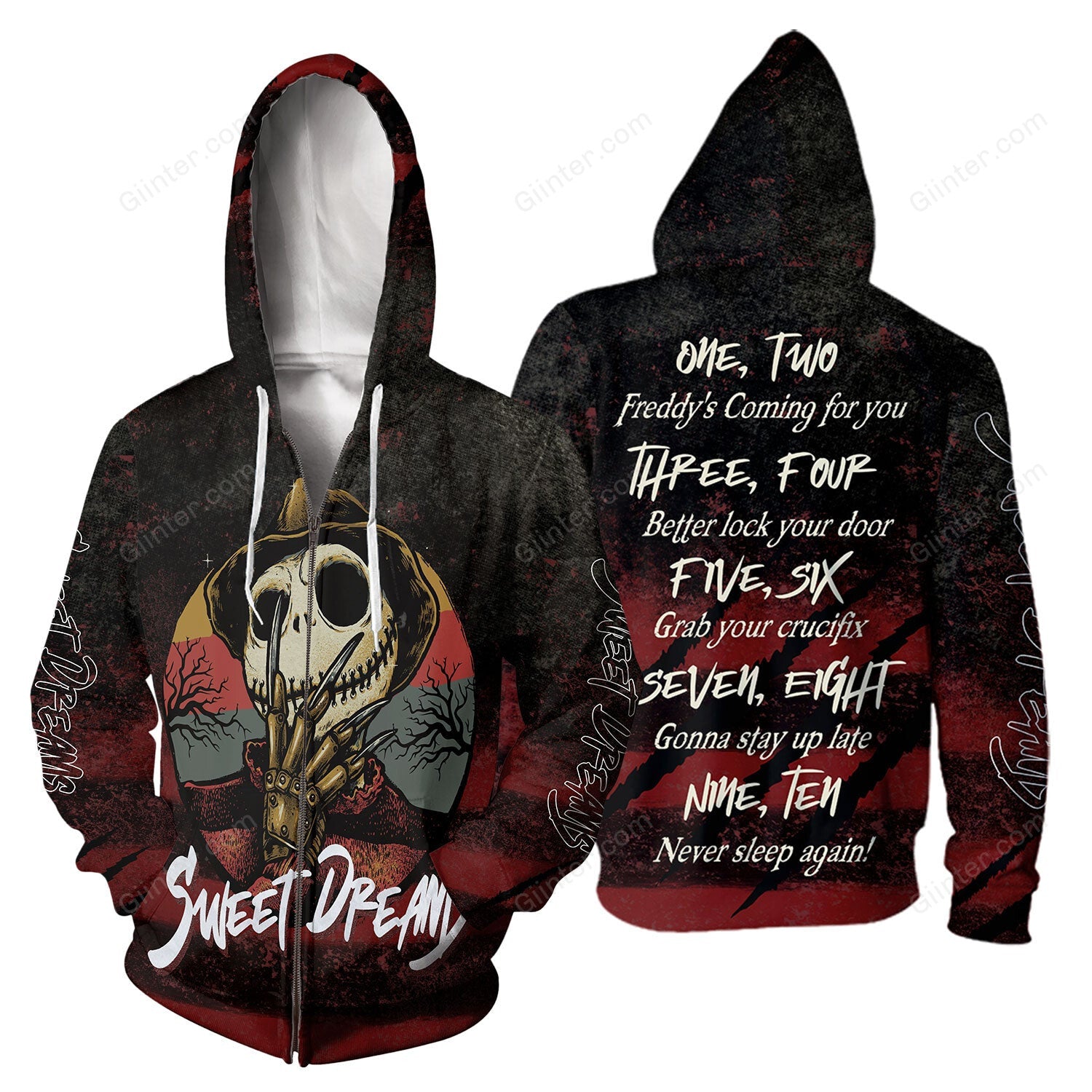 Freddy Krueger Sweet Dreams 3D All Over Printed Shirts For Men and Women GINNBC35038